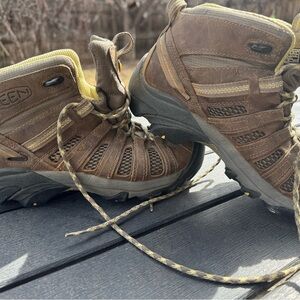 Keen Brown and Yellow Athletic Hiking Shoes